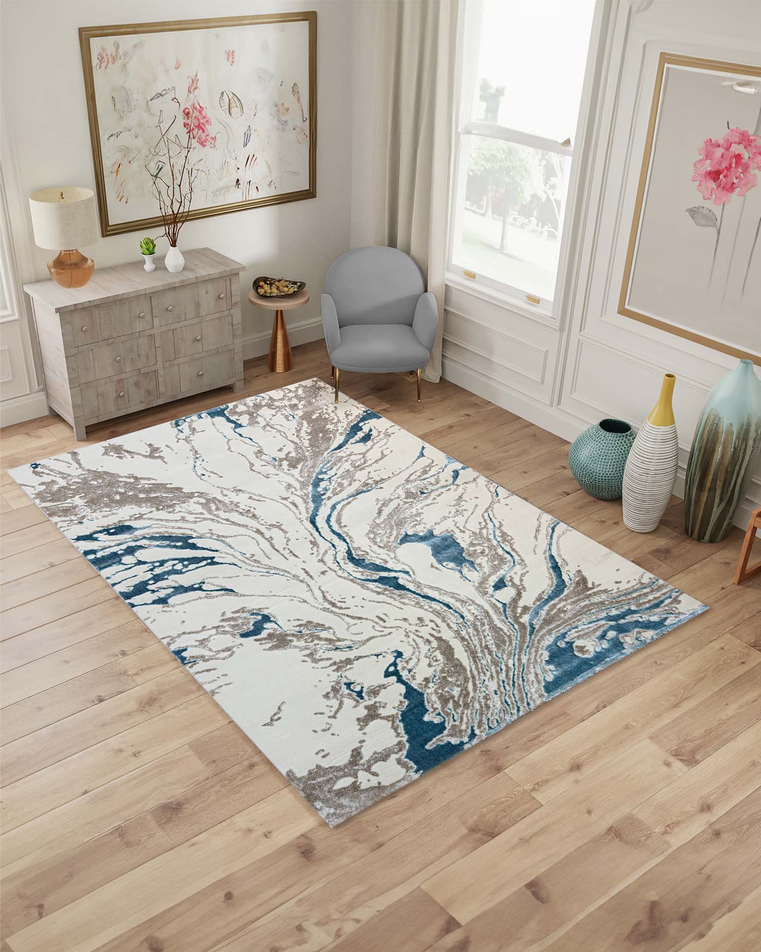 Gamma 691A Beige Azul | Alfombra - Kodaz Carpet Latam
