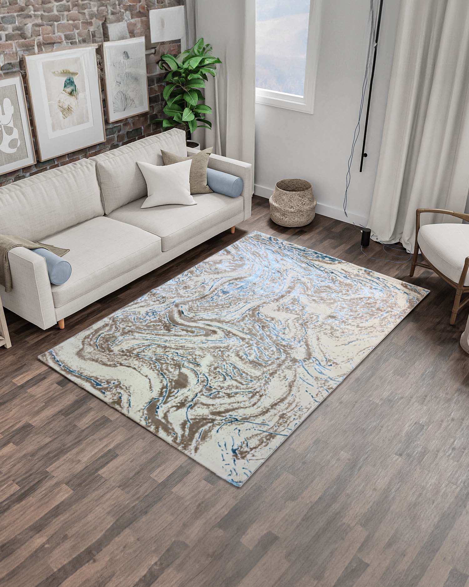 Gamma 696A Beige Azul | Alfombra - Kodaz Carpet Latam