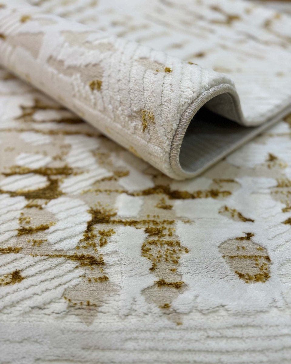 Alfombra Gamma 697A Blanco Dorado Kodaz Carpet