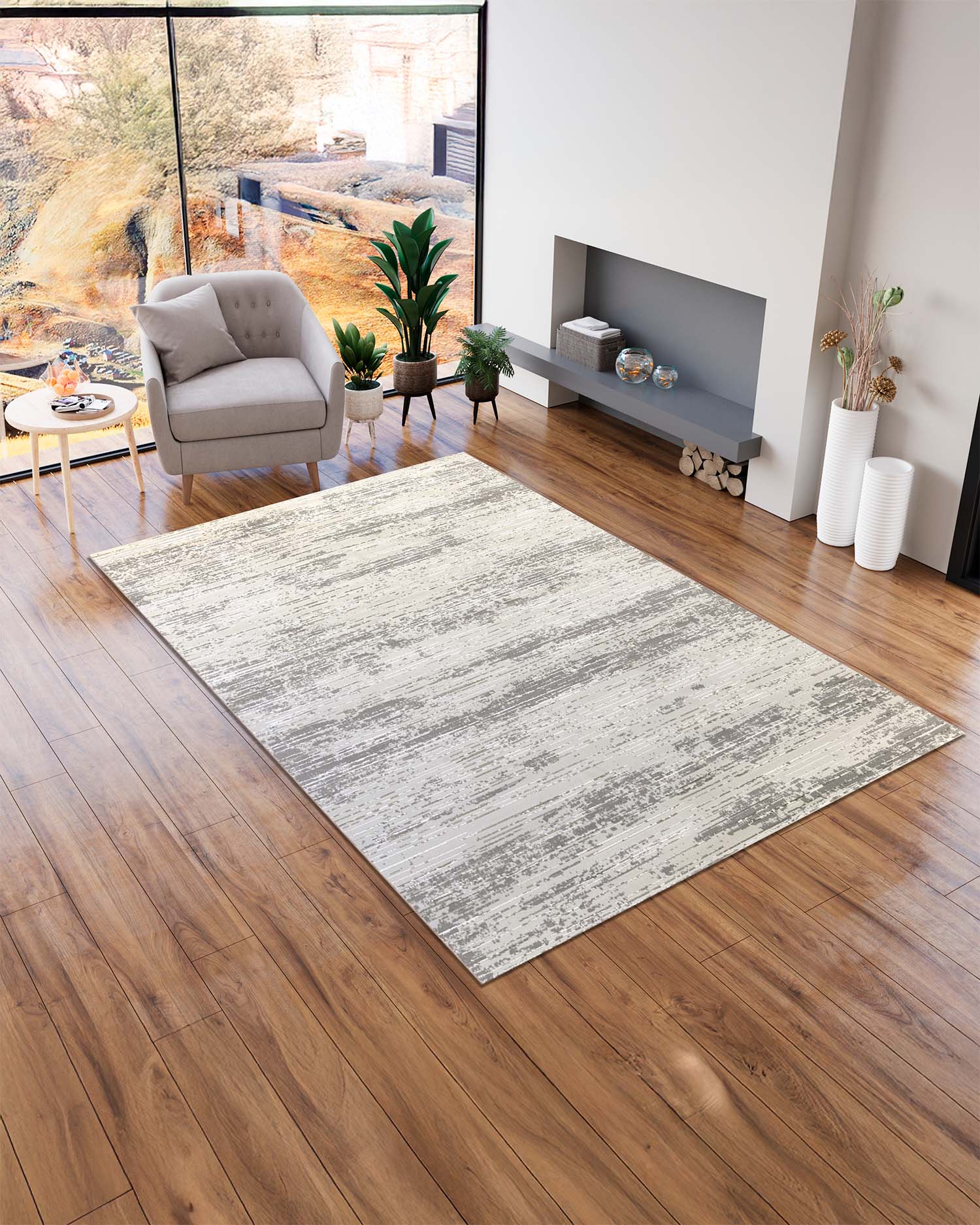 Prada 377A Crema Plateado | Alfombra - Kodaz Carpet Latam