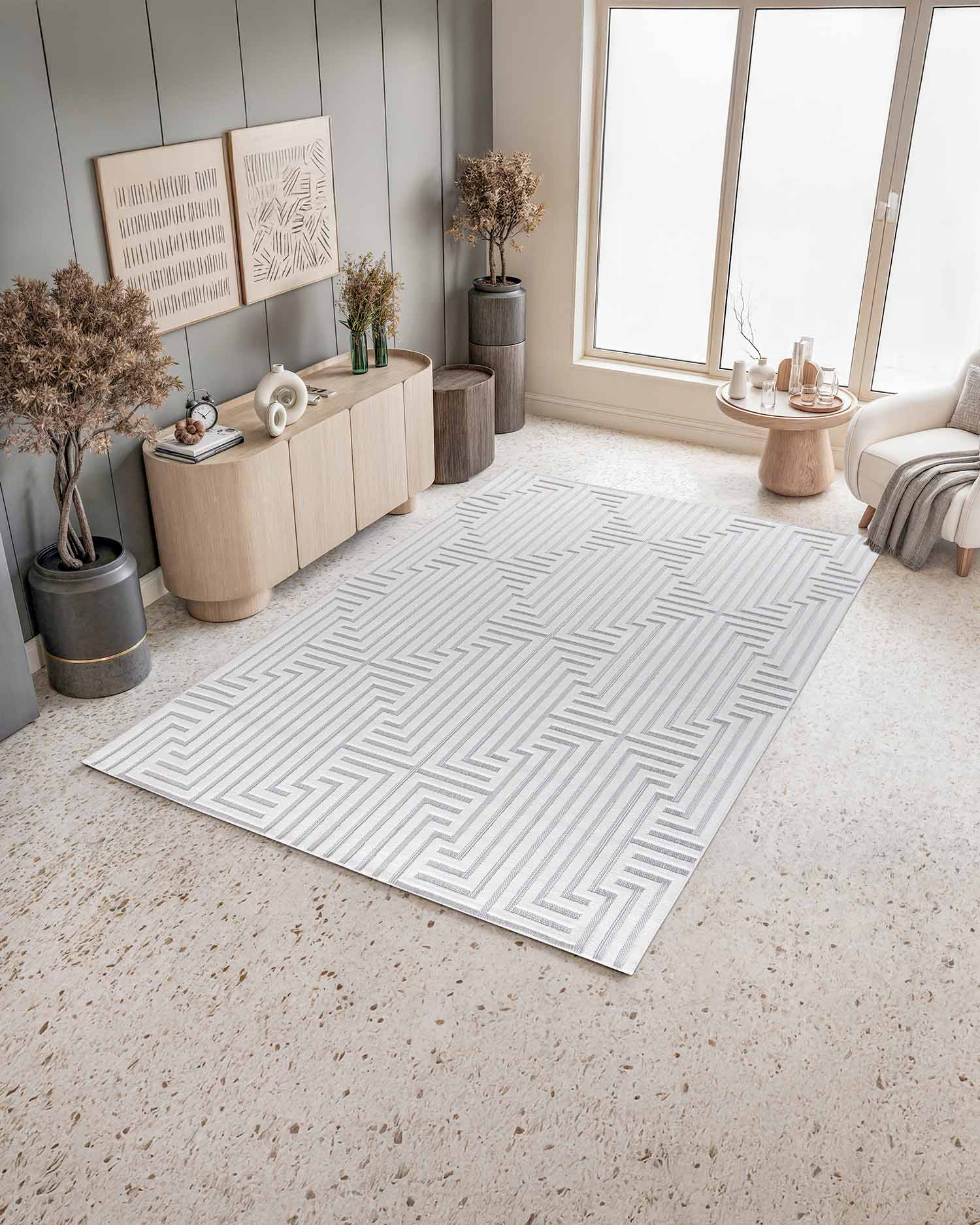 Roma 0025A Blanco Gris | Alfombra - Kodaz Carpet Latam