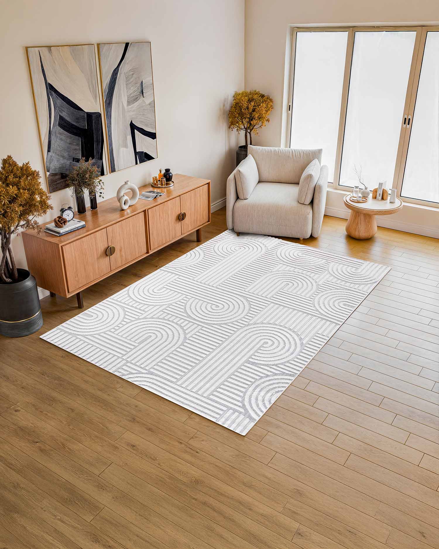 Roma 0026A Blanco Gris | Alfombra - Kodaz Carpet Latam